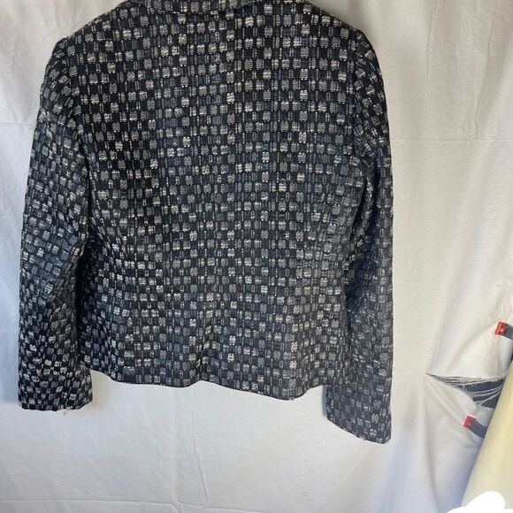 Louben Vintage Black Woven Fitted Blazer Sz 12 - Picture 5 of 7